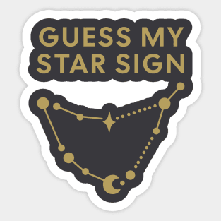 Guess My Star Sign – Capricorn Zodiac, Astrology Constellation - Antique Gold Print Sticker
